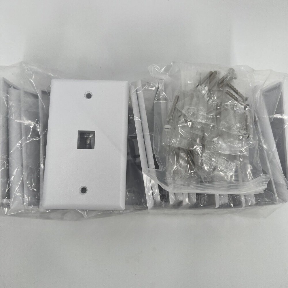 ICC 1-Gang Wall Switch Plate White Single 1-Port Ethernet LOT OF 25 Face Plates